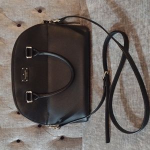 Kate Spade Medium Done Black Satchel Bag w Crossbody Strap
